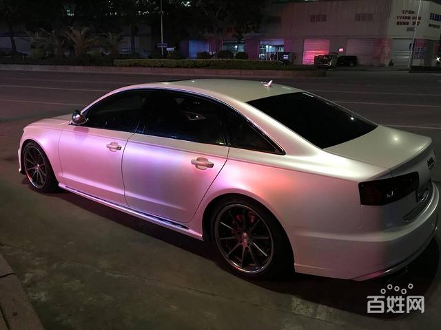东莞奥迪a6改色贴膜 电光白改色膜