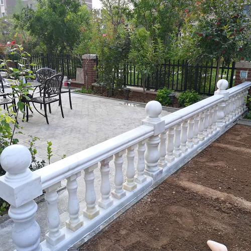 广西贺州汉白玉天然大理石栏杆石柱子阳台罗马柱楼梯扶手护栏围栏