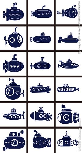 矢量卡通潜水艇系列图片