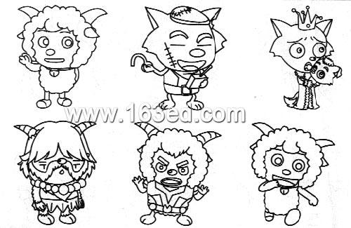 喜羊羊与灰太狼简笔画9