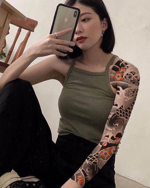 花臂纹身图案大全女凤凰