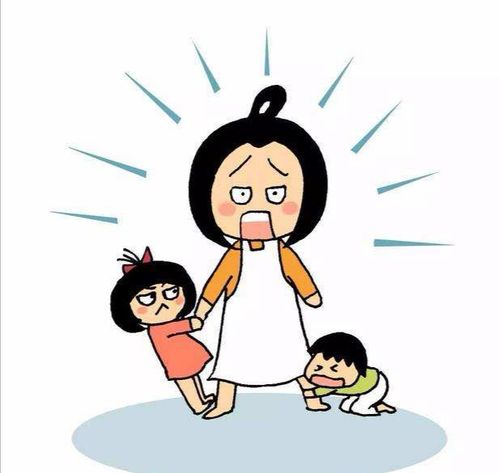 两娃"抢妈妈"