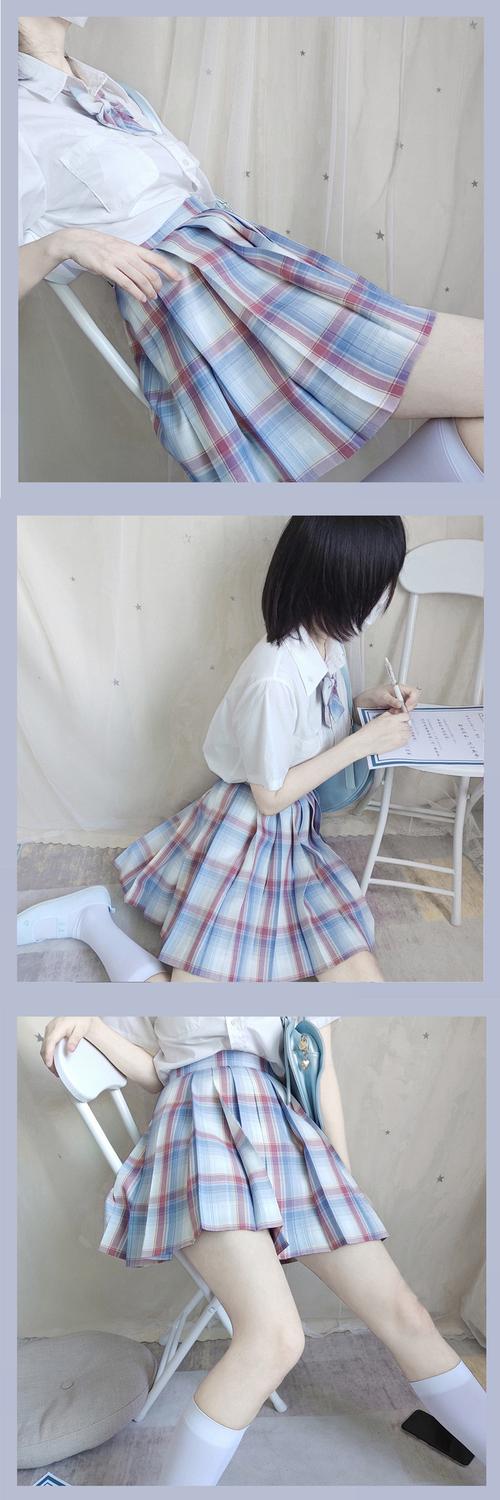 日系学院高腰格子裙 jk制服裙 百褶裙百折裙半身裙高腰显瘦半身裙