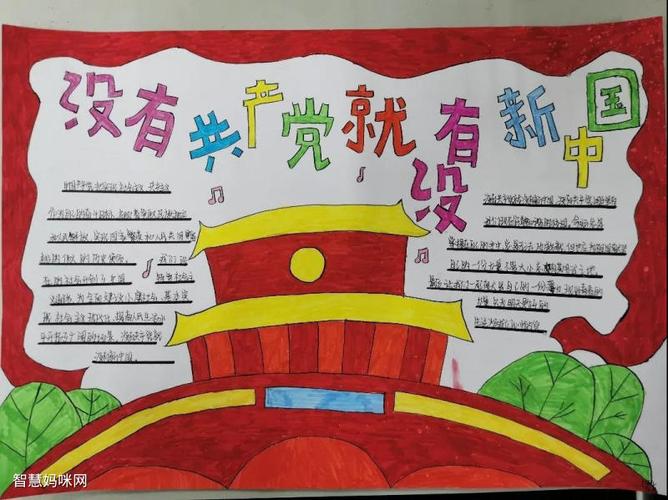 没有共产党就没有新中国主题手抄报