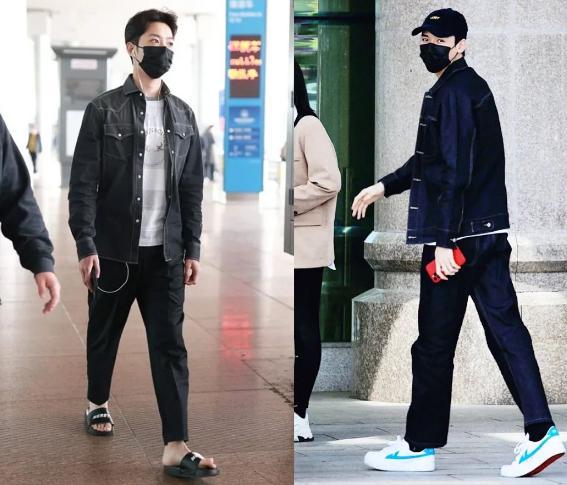 赖冠霖宁穿拖鞋赶飞机,也不穿匡威和耐克,龚俊回力鞋