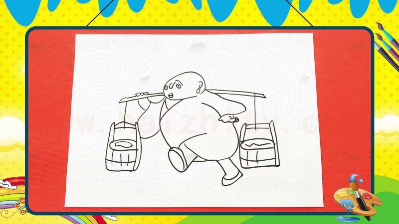 可爱的三个和尚手绘简笔画,每张都是越看越萌,你最喜欢哪一张?