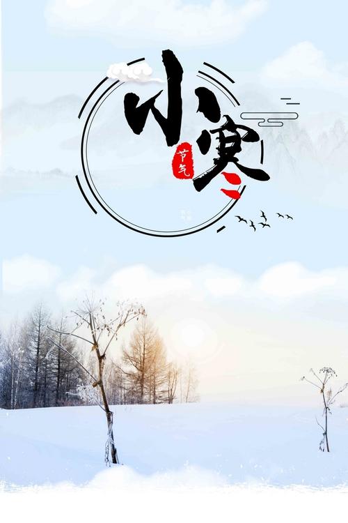 简洁二十四节气小寒海报设计免抠素材免费下载_觅元素