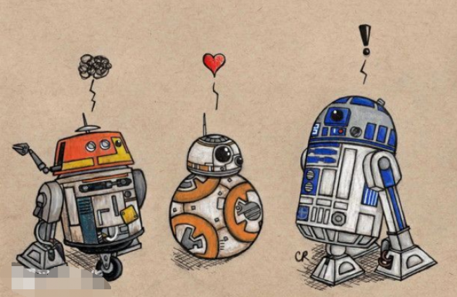 星球大战bb-8机器人简笔画画法 机器人卡通画教程