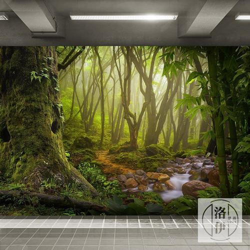 3D风景图片大全 植物,3D风景图片大全 背景 绿色森林壁纸原始树林背景墙布主题餐厅酒店3d立体风景大自然壁纸