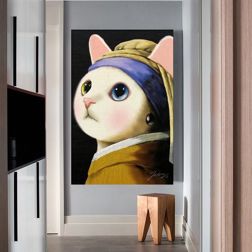 肥胖蒙娜丽莎的微笑装饰画客厅玄关创意挂画餐厅墙壁壁画现代装饰画