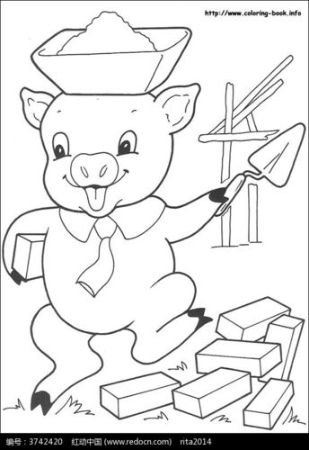 三个小猪盖房子简笔画 (第1页)