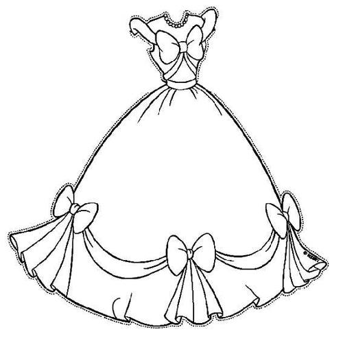 简笔画女孩的公主裙,男孩的礼服
