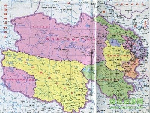 青海省地图高清版可放大