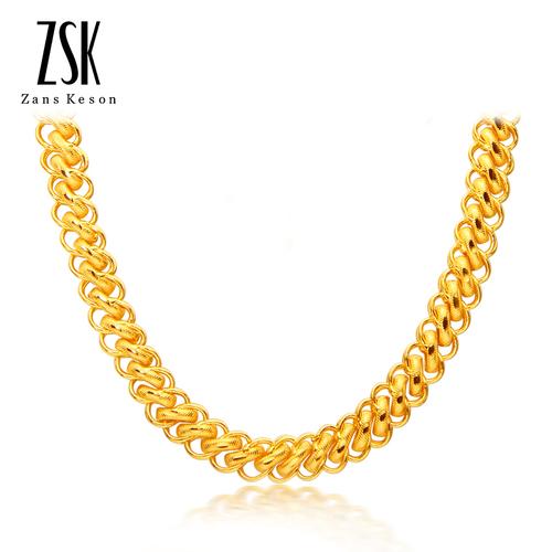 zsk珠宝黄金项链男足金项链时尚大气精品男饰金粗链子计价定制视频