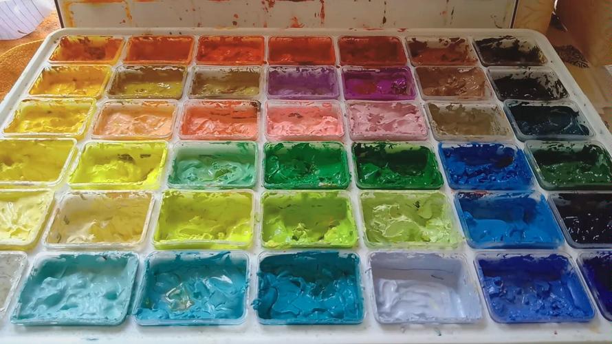 【水粉】【美术生日常】42色颜料混合在一起是