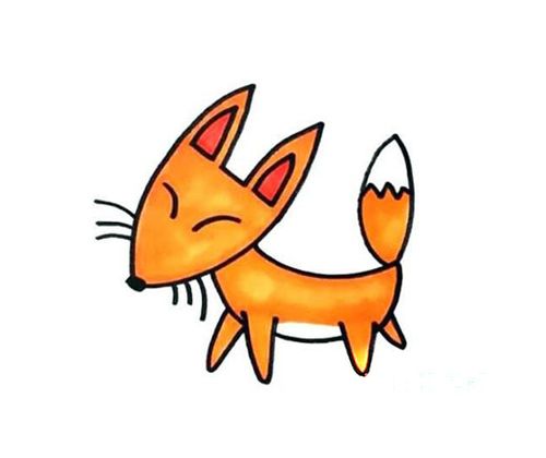 卡通狐狸怎么画涂颜色简单漂亮