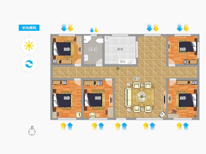 香河平房5室1厅1卫1厨187.00㎡户型图