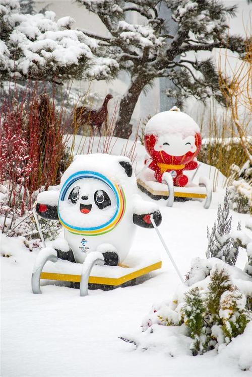 西城印象初雪映西城冰墩墩也在西城打卡啦