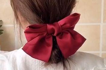 大蝴蝶发卡怎么扎头发|蝴蝶结|麻花辫|丸子头|扎法|低