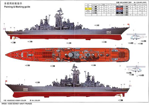00元】小号手拼装舰船模型1/350基洛夫级巡洋舰