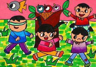 儿童捉迷藏简笔画儿童画 简笔画 捉迷藏