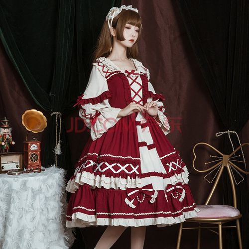 儿童洛丽塔裙子夏款小公主全套白雪姬lolita裙lo裙中长裙女童装夏 酒