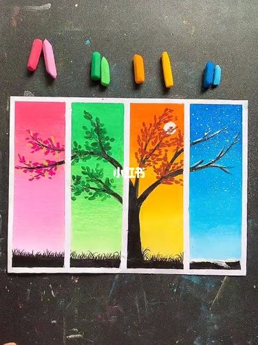 油画棒教你画春夏秋冬风景,一看就会系列.