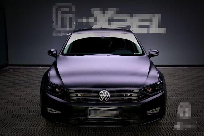 膜呗改色案例迈腾全车换色磨砂黑真正的黑武士