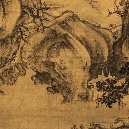 郭熙早春图临摹001-桃子山包