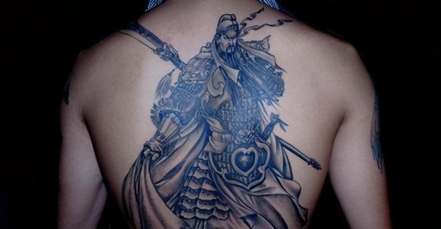 新传统大臂关羽纹身图案