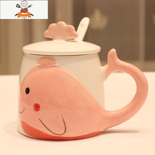 创意个性马克杯带盖带勺可爱潮流陶瓷杯清新简约情侣卡通大肚杯子敬平