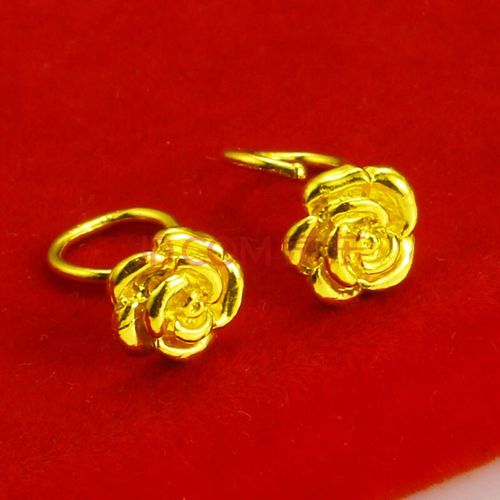老凤祥同款 黄金耳钉999足金女款纯金玫瑰花朵形耳环真金结婚首饰送