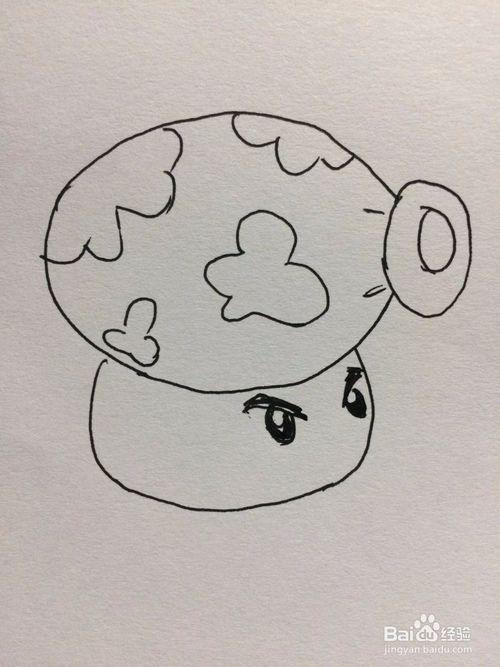 植物大战僵尸中大喷菇的画法步骤图