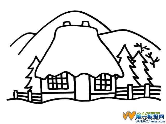 雪景简笔画