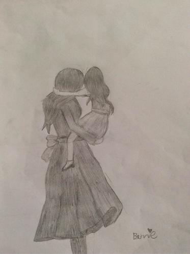 我爱你妈妈(素描画)