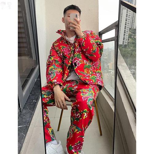 东北花棉袄男