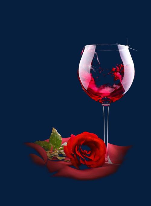 红酒酒杯玫瑰图
