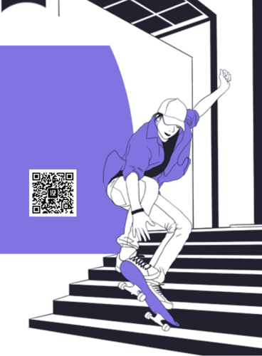 滑板手绘背景-简约小清新卡通手绘滑板俱乐部海报背景