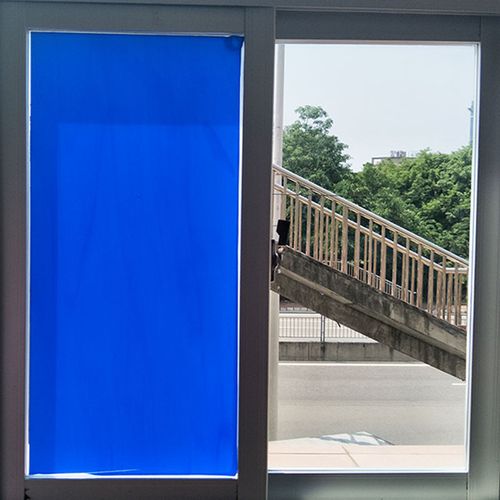 购客卫生间窗户蓝色窗纸玻璃贴膜家用阳台防走光防晒隔热自粘卧室遮光