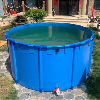 帆布鱼池圆形加厚带支架折叠养鱼池大型虾养殖塑料水池锦鲤暂养池mlhj