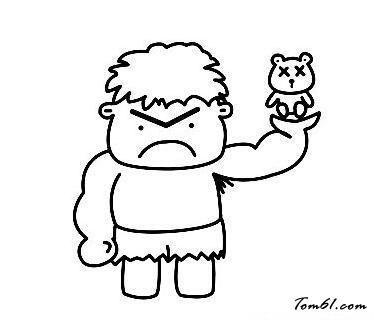 巨人与矮人简笔画