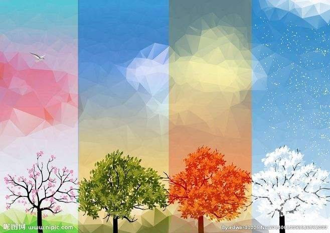 小草是绿色的, 大树是绿色的, 绿色是春天的主导色 一年四季, 春夏