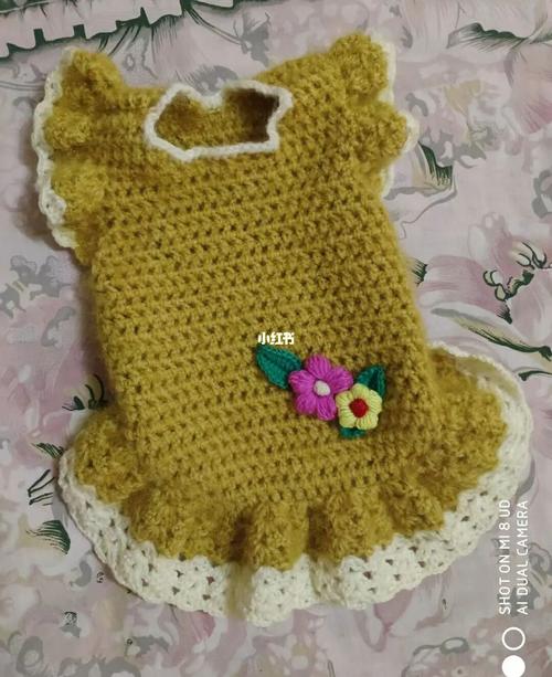 手工编织狗狗衣服_手工制作_编织_狗狗_裙子_女装_兴趣爱好_手工