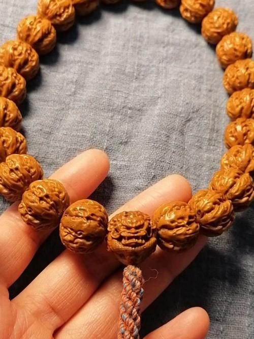 紫金鼠京八棱小核桃手串手持野生秋子小核桃108脖挂文玩佛珠