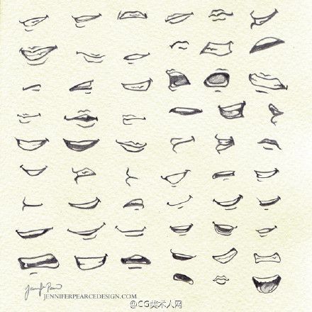 绘画参考#上百种动漫嘴型绘制参考