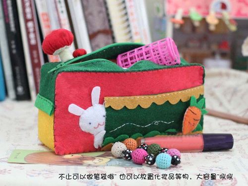 不织布材料包 初春的身影笔袋 收纳包 手工diy化妆包