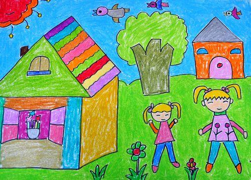 我们家的一天简笔画