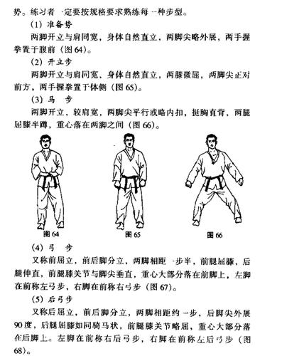 跆拳道基础技法,跆拳道的基本步型,图文详解!