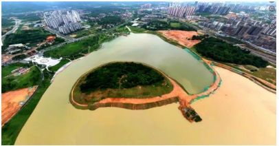 暴雨过后的知识城九龙湖