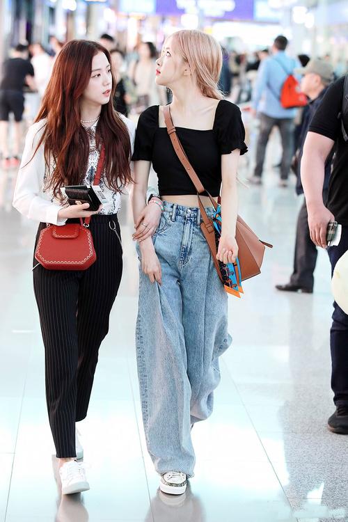 blackpinkrose朴彩英同款高腰显瘦阔腿牛仔裤春夏女lisa直筒长裤